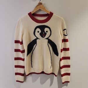 Chanel Vintage Penguin Sweater with Red Stripes
